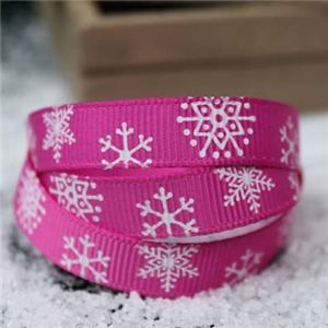 Go Grosgrain - 9mm Snowflakes Pink
